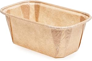 Ecopack stampi per miniplumcake in Carta Antiaderente, Resistenti Fino a 220°C, Misure mm 80x40x40, 50 pz