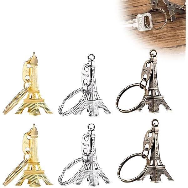Ciondolo Tour Eiffel Per Specchietto Auto - Ispirato A Emily In Paris, In Acciaio Inox, Lunghezza Catena 60 Cm, Gadget Idea Regalo - 2