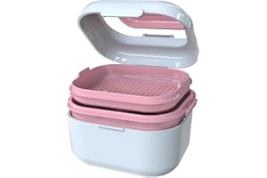 BVN Protesi bagno fermo Caso: protesi Coppa con spazzola a specchio, sottile custodia per protesi, custodia per la pulizia del contenitore, caso di protezione orale, custodia Aligner, conservatore,