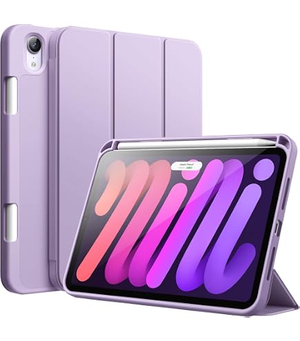 Custodia IPad Mini 6 (2021) 8.3 Pollici – Pelle PU Con Portafoglio, Porta Penna, Supporto Multistadio, Blu Albero Rilievo