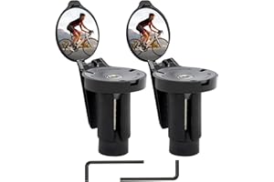BANTI Specchietto Retrovisore Specchietti Bici Mini 360 ° Regolabile Specchio da Manubrio Pieghevole Lente Convessa Specchietto per Bicicletta Mountain Bike Corsa Ciclismo Bici 2 Pezzi