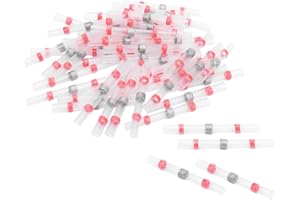 Eujgoov 50 Pièces Kit de Connecteur de Fil de Joint à Souder Sst-s21 Bornes Bout à Bout étanche Connecteur de Manchon Thermorétractable