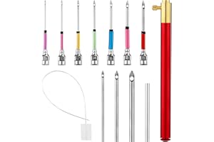 NQEUEPN 13pcs Punch Needle Kits, Adjustable Punch Needle Tool Embroidery Needles Set Sewing Art Needles with 7 Size Punch Needle Heads, for Adults Beginner Floss Cross Stitch DIY Craft