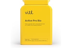 Vitl Active Pro Bio Probiotic Daily Supplement - 30 High-Strength Capsules with 14 Billion Live Cultures Per Tablet - Help Keep Your Gut Healthy - Strengthen Immunity & Support Brain Function