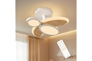 Kuwork Lampara Techo Infantil, Lampara Habitacion Techo 3000k-6000k Regulable Con Control Remoto y Funciones De Memoria，Lampara De Techo Infantil para Dormitorio, Estar Pasillo y SalóN, 42cm