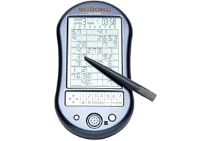 Bits and Pieces - Deluxe Sudoku Handheld Game - Electronic Pocket Size Sudoku Game, LED Screen, Great Gift - Measures 2-3/4 wide x 4-3/4 long x 3/4 deep by Bits and Pieces