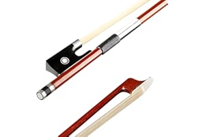 AMZZ Professional 1/2 Half Size Violin Bow – Brazilwood, Ebony Frog, White Horsehair for Beginners and Students