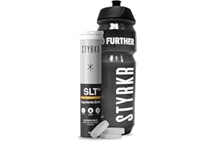Electrolytes Tablets by Styrkr - Hydration Pack - 4X Higher Salts - Approved by Endurance Athletes - Advanced Quad-Blend Formulation - Water Bottle and SLT07 Tube
