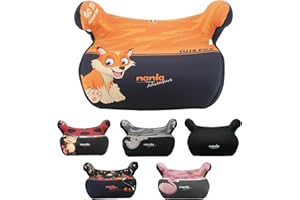 Nania – Rehausseur ceinturé ALPHA 126-150 cm R129 i-Size – Pour les enfants de 8 à 12 ans – Fabrication Française - Avec accoudoirs (Renard)