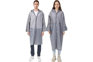 UPSEN Rain Ponchos for Adults, Reusable Raincoats for Women Men, 2 Pack Emergency Rain Jacket with Hood for Disney Outdoor