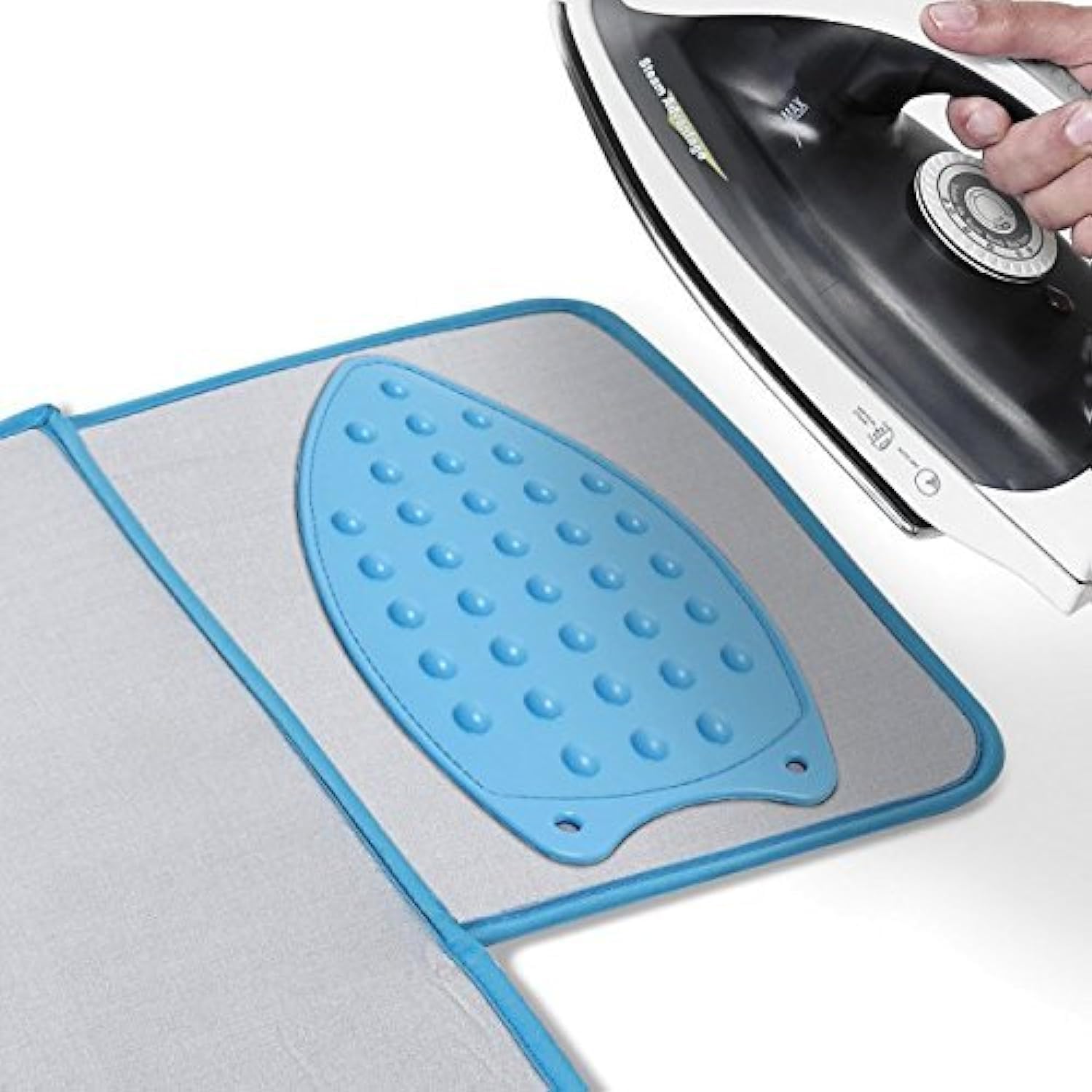 Inditradition Silicone Iron Mat Pad | High Heat Resistant Iron Insulation Pad, 27x14 cm (Blue)