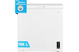 MIDEA Arcon Congelador Pequeño Horizontal de 198L, Motor Inverter, Control Electrónico de Temperatura, Tecnologia D-TYPE Tube, Cestas con Asa, Easy Move, Silencioso 39dBA, Bajo Consumo, Blanco