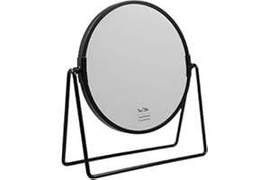 PARSA Beauty Lusterko do makijażu dwustronne (normalne i powiększające x3) do makijażu, fryzur i golenia Matowa czerń