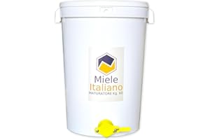Agraria Ughetto Apicoltura MATURATORE Secchiello in PLASTICA per 60 kg. di Miele con Rubinetto E Coperchio. Prodotto e costruito in Italia