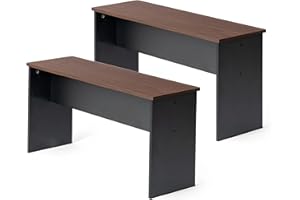 LafeuR Panchine per tavolo da pranzo, set da 2, panchine da cucina, panca da tavolo da pranzo, 90 x 30 x 45 cm, panca in legno, camera da letto o cucina, noce + nero