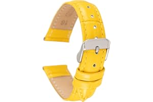 GL LEATHER ACCESSORIES Ladies Women's Crocodille Embossed Genuine Leather Watch Strap 19 Colours