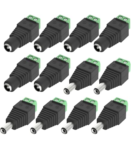 sourcingmap Pair Black DIN 7 Pin Female + Male Plug for Audio AV