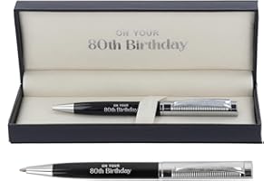 Bridgewater Pen Company Birthday Collection Executive Ballpoint Pen - 18th, 21st, 50th, 60th, 70th, 80th Birthday Boxed Gift (80th Birthday)