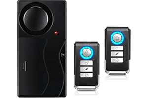 Mengshen Allarme antifurto per bicicletta, con sensore di movimento a vibrazione, sistema di allarme di sicurezza per bicicletta elettrica, porta, finestra, auto, 110 dB forte (2 telecomandi inclusi)