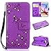 Produktbild 3D Butterfly Bling Glitter Glitzer Diamond Musterg Ledertasche Slim Retro Bookstyle mit Standfunktion Karteneinschub Magnetverschluss Flip Wallet Hülle Schutzhülle für Samsung Galaxy S9