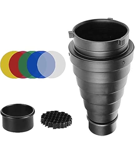 Photography Lighting Metal Conical Snoot With Honeycomb Grid & 5 - View #2