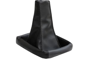 AERZETIX: Funda para palanca de cambios de piel sintética negro y gris oscuro