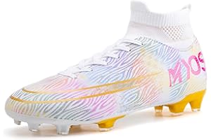 WEJIESS Chaussures de Football Chaussures de Football pour Hommes Pointes Professionnelles Bottes de Match de Football pour Jeunes Bottes de Football Baskets d'entraînement à Lacets