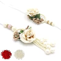 Quvyarts Bhaiya Bhabhi Rakhi|Lumba Rakhi for Bhabhi|Rakhi for Brother|Couple Rakhi Set|Rakhi Gift with Roli Chawal