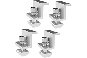 HNLMZ Staffe a Pannello Solare,4 PCS Morsetto Terminale Solare Regolabile,Supporto Fotovoltaico a Pressione Laterale,Con Viti e Dadi, Altezza Modulo 35mm, Adatto per Caravan, Barca, Tetto, Camper, Furgone