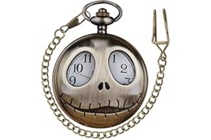 TIONG Montre de Poche Vintage Unique en Forme de Pieuvre en Alliage avec chaîne pour la fête des pères ou Un Anniversaire