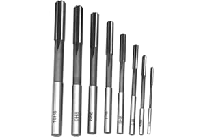 TOGETHER-LIFE 8pcs Reamer Set, HSS H8 Straight Shank Chucking Machine Cutter Milling Reamer Kit 3/4/5/6/7/8/9/10mm