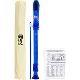 Mad About REC02 School Soprano Recorder with Bag, Cleaning Rod and Fingering Board - Blue