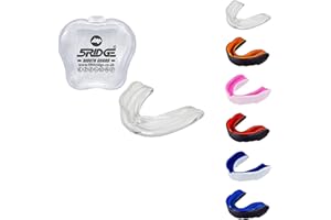 5RIDGE Protector bucal para adultos, jóvenes y jóvenes, protector bucal para todos los deportes de contacto, boxeo, artes marciales mixtas, rugby, fútbol, lacrosse, hockey (menores de 11 años, transparente)