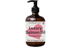 Fred & Ginger Salmon Oil for Dogs and Cats 500ml Rich in Omega 3, 6 & 9 Fish Oil Food Supplement For Joints, Itchy Skin & Supports Immune System
