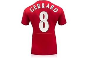 Exclusive Memorabilia Steven Gerrard Back Signed Liverpool 2005 Football Shirt