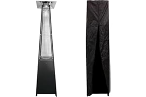 HAPPY GARDEN Parasol chauffant au gaz STOCKHOLM 13kW en acier noir + housse de protection