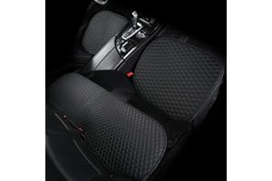 HONCENMAX Car Seat Cover, Cushion Pad Mat Protector for Auto, Universal for Sedan Hatchback SUV, Car Interior Accessories PU Leather - 2 Front Covers & 1 Rear Seat Cover