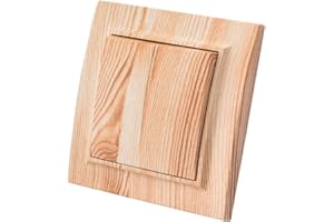 WESA Interruptor de encendido y venido,interruptor de pared de grano de madera blanco de 2 vías,interruptor mecánico de pared 86 mm, interruptor estándar 10 Amp, 250 V