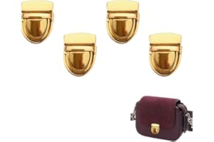 GNAUMORE Bag Clasp catch,Metal Clasp Locks,Tuck Lock Purse Buckle Fasteners,Handbag Closures Clasp Purse,for Leather Bag DIY Craft Wallets Handbags Making Light Gold（4pcs）