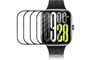 ELYCO Screen Protector Compatible with Xiaomi Redmi Watch 5 Screen Protector [Full Coverage] [Non-Glass], [Pack of 4] Bubble-Free Flexible TPU 3D Screen Protector, Anti-Scratch HD Waterproof