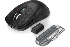 EWEADN x Attack Shark R6 Ratón Inalámbrico para Juegos Lightspeed, Diseño Ultraligero de 39G, HyperSpeed con 8K Hz, Sensor PAW3950, Nordic52840, 42K dpi, Ratones E-Sports de Tres-Modos - BlackPro