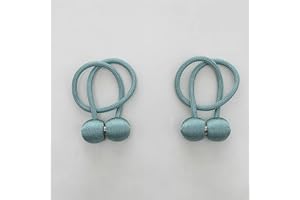 A.Monamour Lote de 2 Piezas Cuerdas Magnéticas para Cortinas con Imanes Potentes Sujetadores Cordones de Sujeción Sujeta Cortinas Alzapaños Decorativos Abrazaderas de Cortina Hebillas - Verde Gris