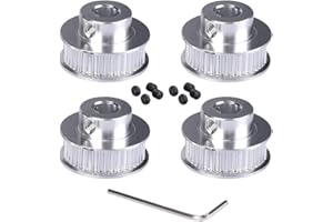 BZ 3D GT2 Puleggia 40 Denti 8mm Foro Pulegge Alluminio 40 Teeth Timing Belt Pulley per larghezza 6mm GT2 Cinghia Dentata Stampante 3D,CNC.(4 pezzi)