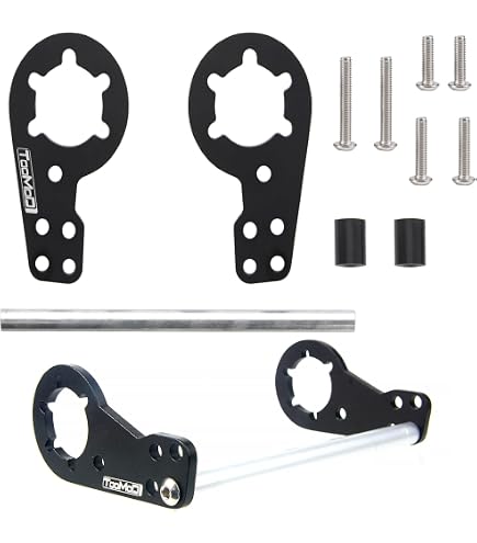 Kit Bras De Direction Avant En Aluminium Noir Pour Tamiya Lunch Box - 1 Paire - LB021-BK - Pièce Upgrade