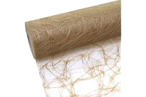 DEKO AS GMBH Sizoweb Tischband - 25 Meter Rolle + 100 Dekodiamanten Gratis (20cm Breite, Dunkelgold)