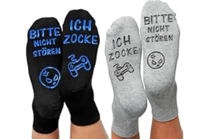 ANPLUS Gaming Socken, Bitte nicht stören, Ich Zocke Knöchel Socken Rutschfeste​Haussocken für Spielliebhaber