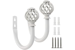BSTKEY Un par de ganchos de cortina de metal ligero – Nest modelado decorativo cortina alzapaños de sujeción, (blanco)