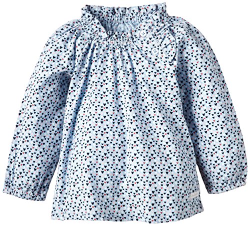 TOM TAILOR Kids Baby Girls aop raglan ruffle blouse/508 Blouse, Blue (pastel Light Blue 6720), 6-9 Months (Manufacturer size: 74)