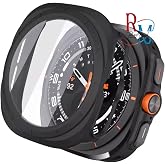 Samsung Galaxy Watch 7 Ultra 47 mm ile Uyumlu Kasa ve Ekran Koruyucu 360 Koruma Kapak Siyah