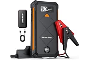 ‎ACMOUNT ACMOUNT 6000A Starthilfe Powerbank, Booster Auto Starthilfe 12V PKW Jump Starter für (Bis Zu 10L Benzin/8L Diesel), Tragbare Batterie Booster mit LCD-Display,LED,Starthilfekabel,USB & Kompass